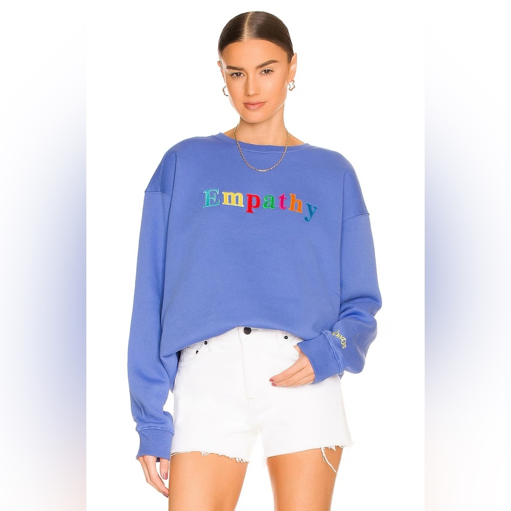 EUC The Mayfair Group Empathy Always Blue Sweatshirt OS Plus